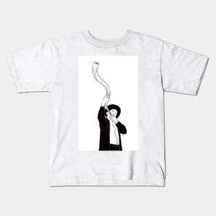 Blowing in Shofar Kids T-Shirt